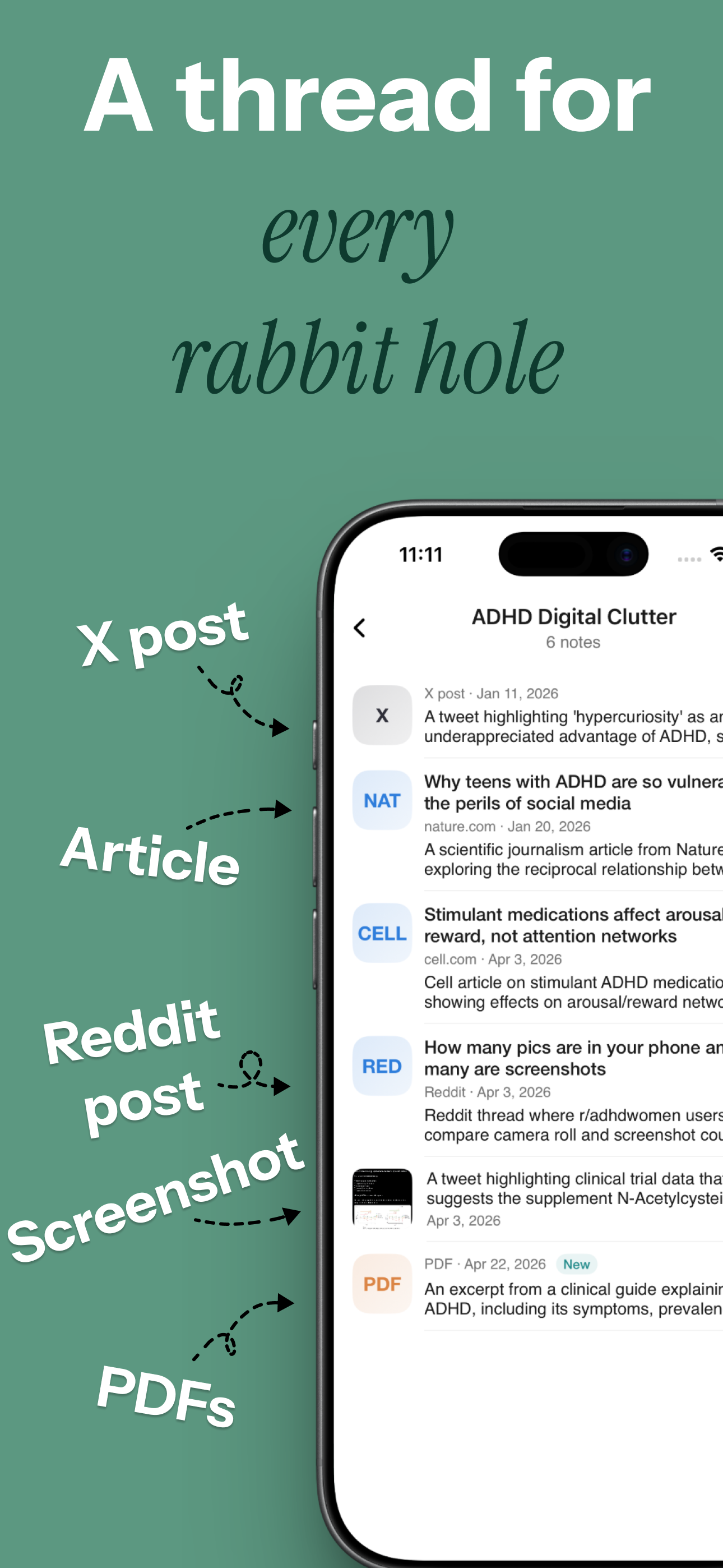 Siftlee organized thread detail
