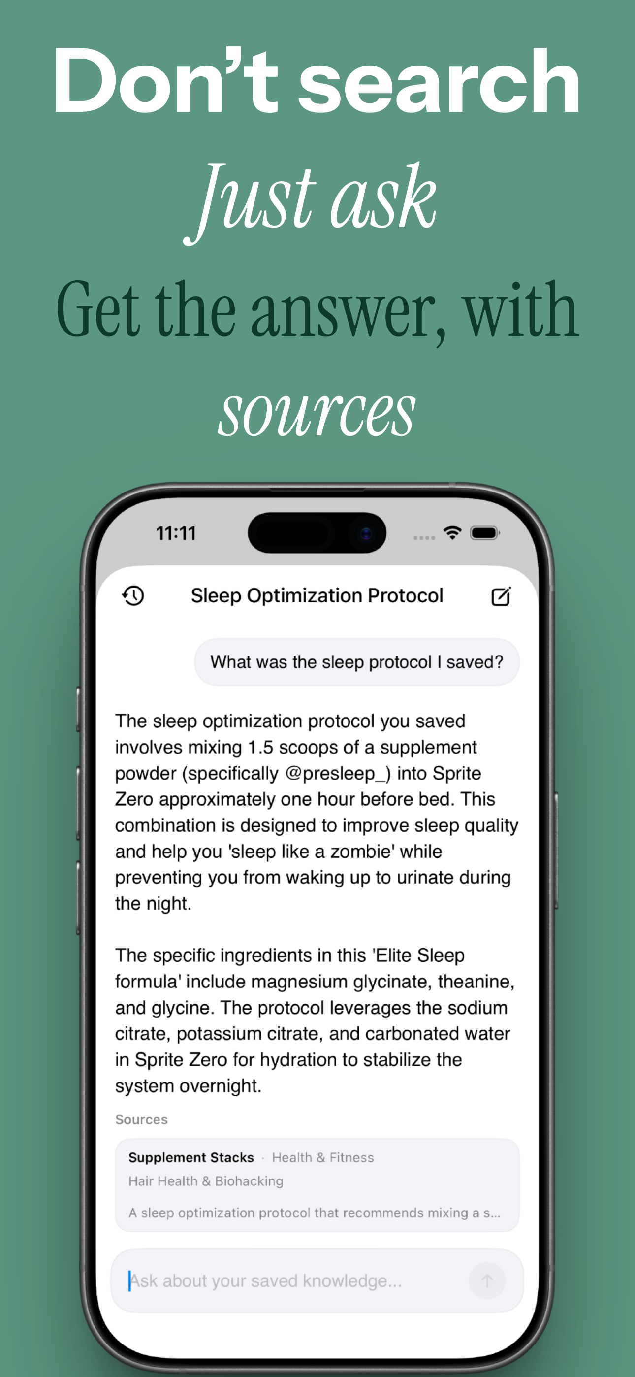 Siftlee ask screen