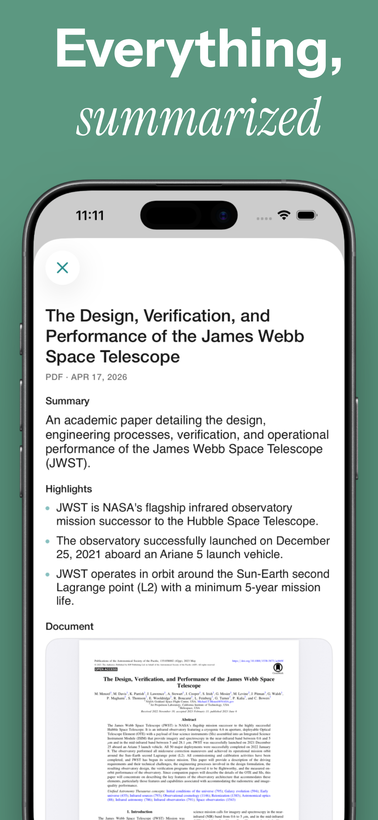 Siftlee summary screen
